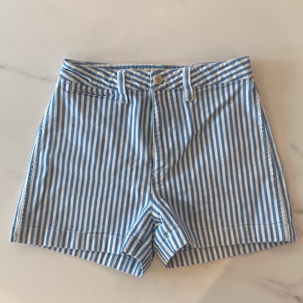 Madewell denim striped shorts, Size 26